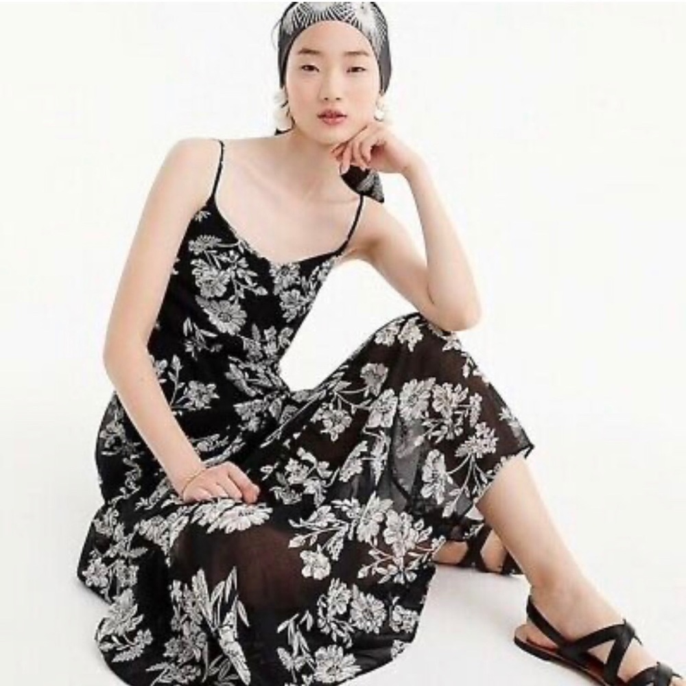 NWT J. Crew Mercantile Tiered Chiffon Maxi Dress